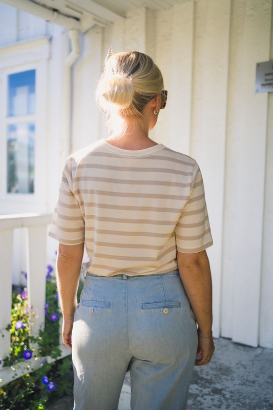 Ratani T-Shirt French Oak And White Stripe 