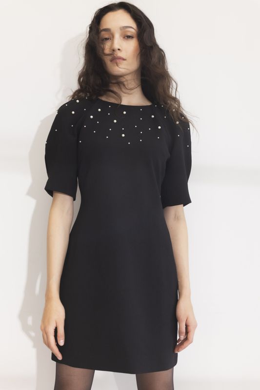 Tava Pearl Dress Black 