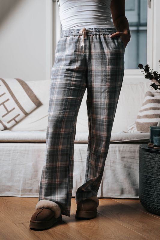 Flannel Pyjamas Set Dusty Blue 