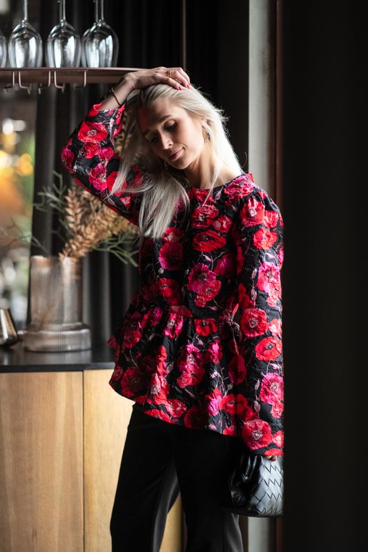 Poppina LS Top Black Poppina Aop 