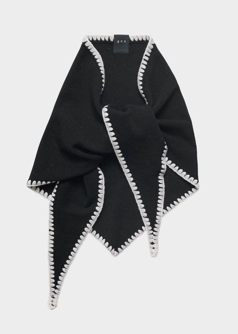 Hovedbilde Mina Stitched Merino Scarf Black 