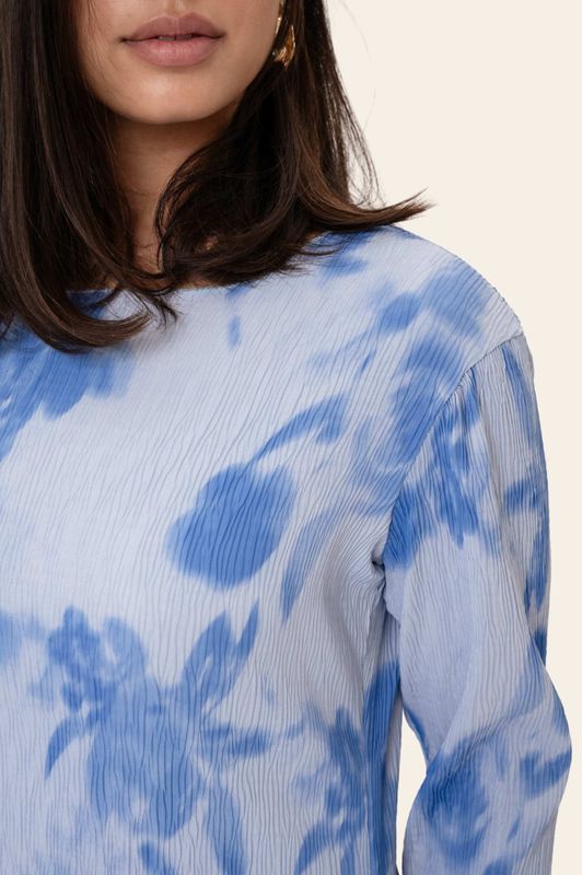 Odaic Dress Abstract Blue Flower Print