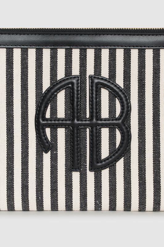 Lili Pouch White And Black Stripe 