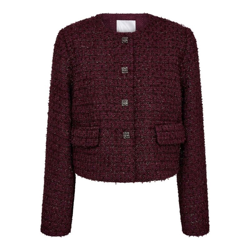 Peach Boucle Jacket Plum 