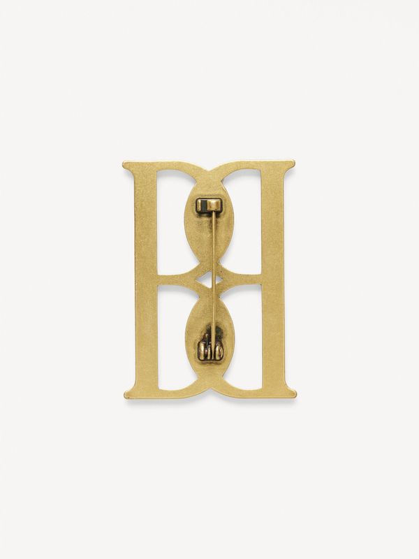 Mono Large Gold Tone Brooch