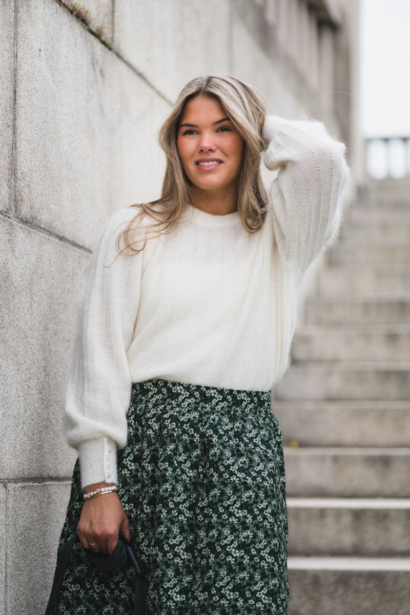 Amalie Puff Pullover Egret 