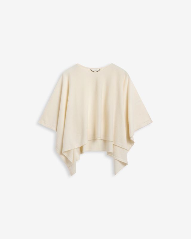 Enzo Merino Poncho Ivory White 