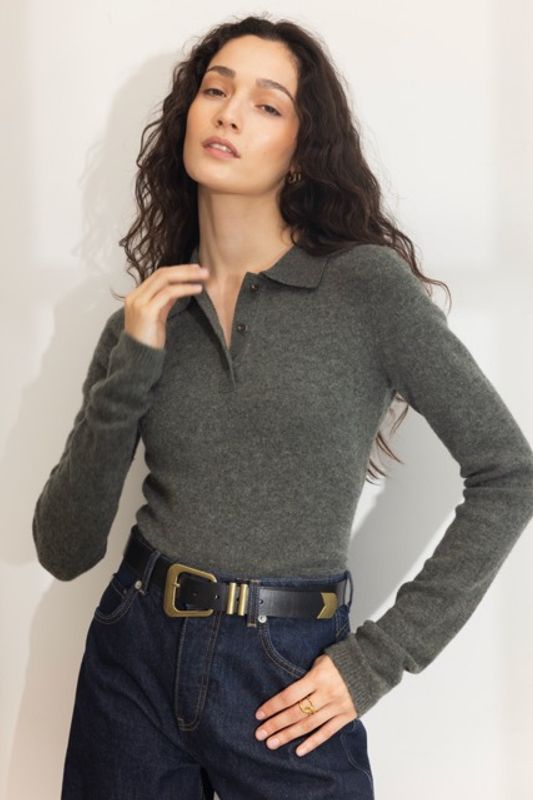 Joyce Knit Dark Olive Melange 