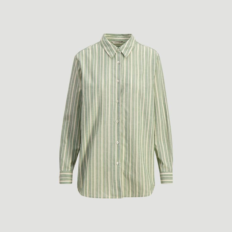Blaou Stripe Shirt Dark Green Mix 
