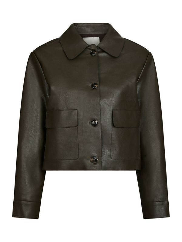 Romana Faux PU Jacket Brown 