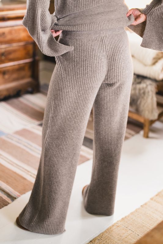 Amara Rib Trousers Taupe 