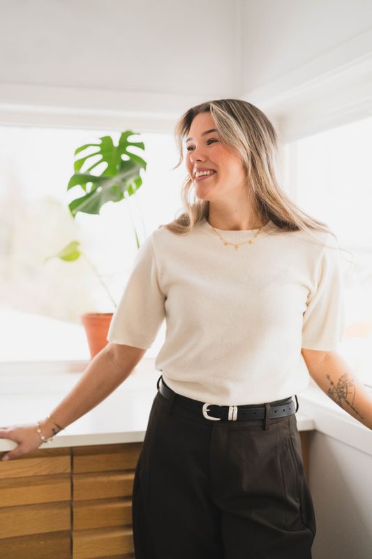 Missy Knit Tee Creme 