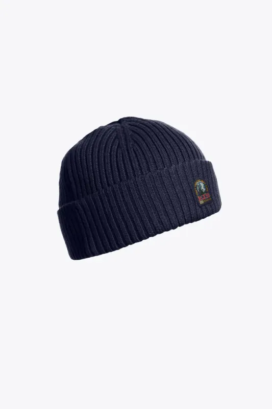 Rib Hat Knitted Beanie Blue Navy 