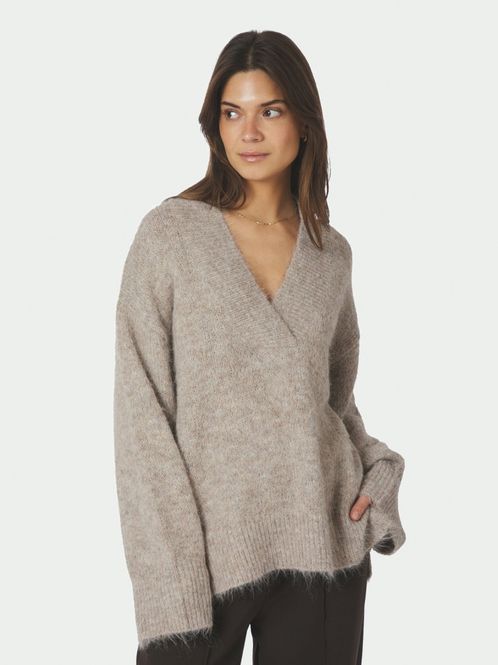 Hovedbilde Melli Fluffy Knit Blouse Beige Melange 