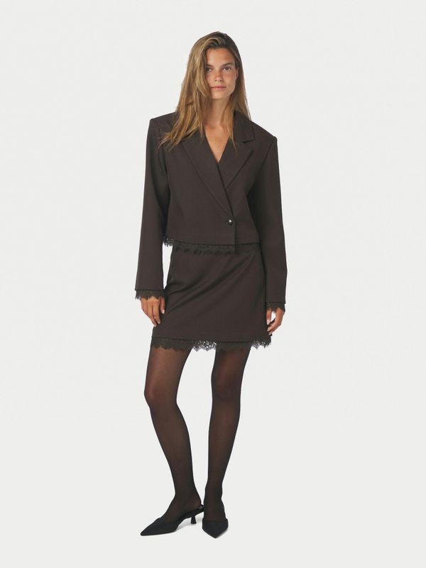Brigitte Structure Lace Skirt Dark Brown 