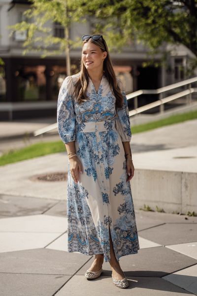 Hovedbilde Stellar Paisley Border Dress Ash Blue 