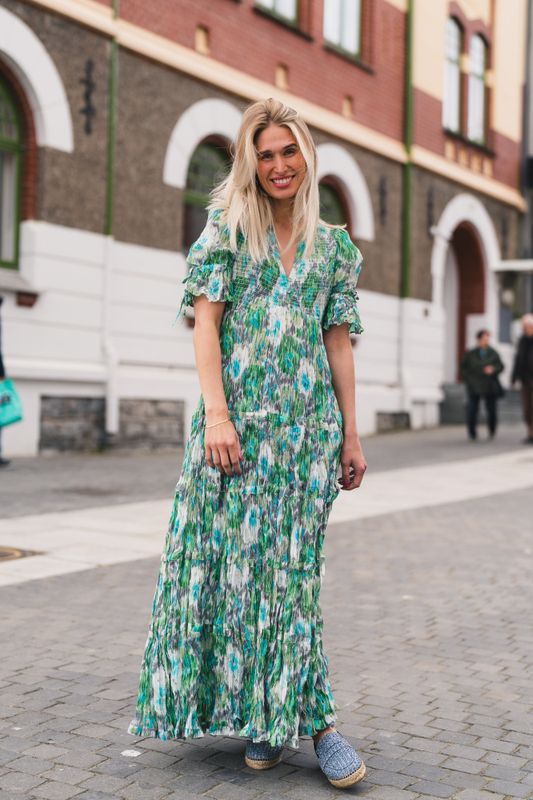 Bohemian Relaxed Dress Green Garden 