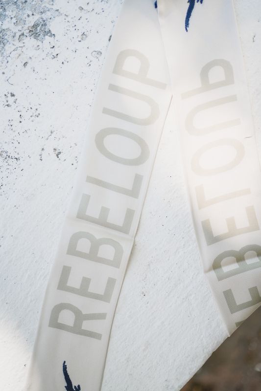 Striped Slim Scarf Rebeloup Logo 
