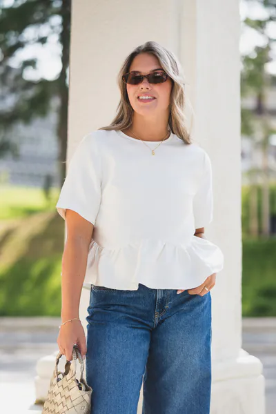 Hovedbilde Alva Dull Satin Blouse Ivory 