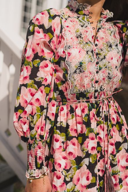Hovedbilde Cotton Slub Midi Dress Rose Bouquet 