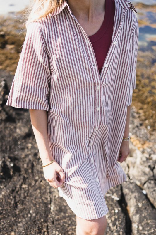 Berrit Dress Burnt Russet Stripe 