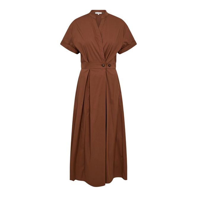 Hovedbilde Elara Wrap SS Dress Dark Brown 