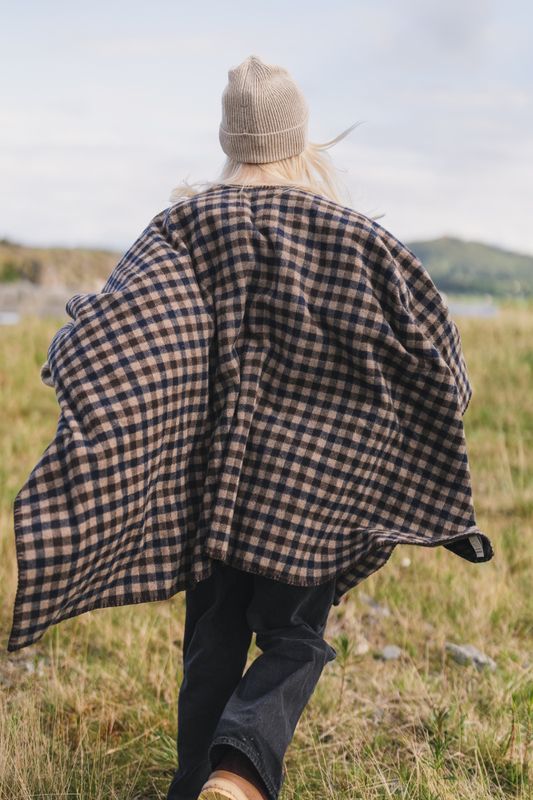 Tableau Poncho Brown Check 