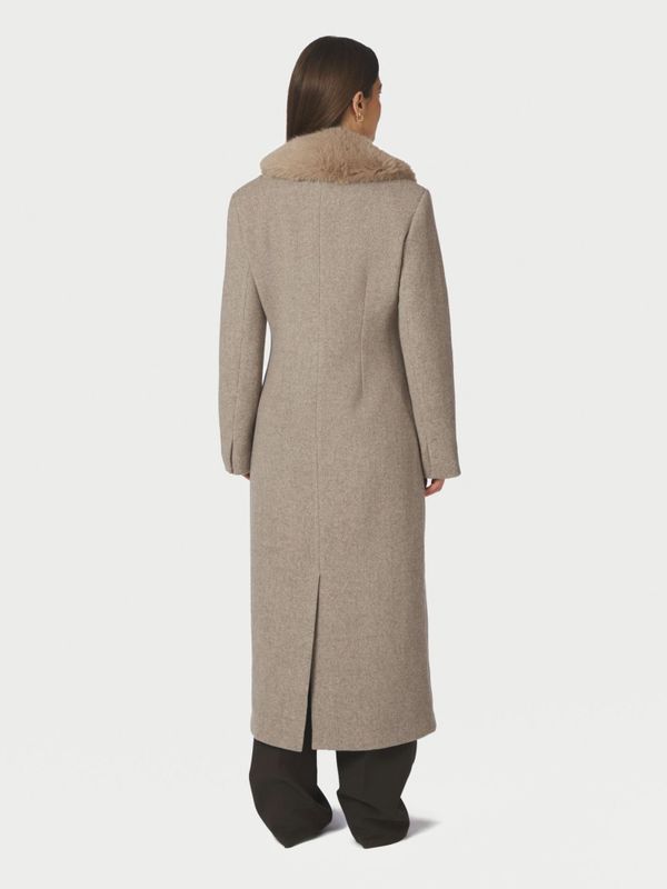 Corina Herringbone Twill Coat Beige Melange 