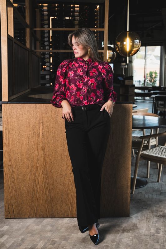 Striped Organza Blouse Romace 