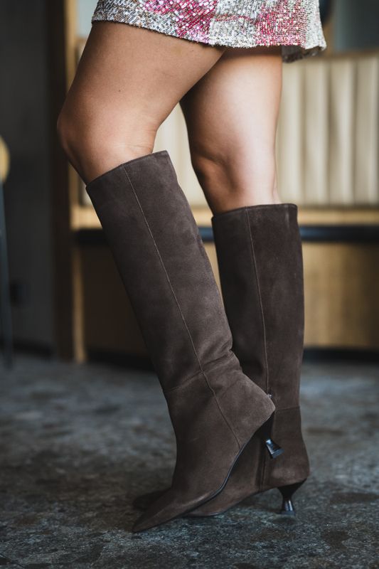 Martina Leather Brown Suede 