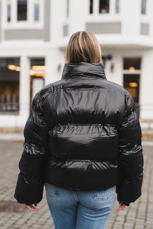 Rhea Shiny Puffer Jacket Black 
