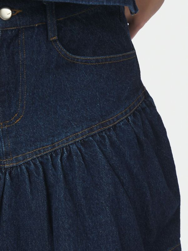 Tripa Denim Frill Skirt Blue 
