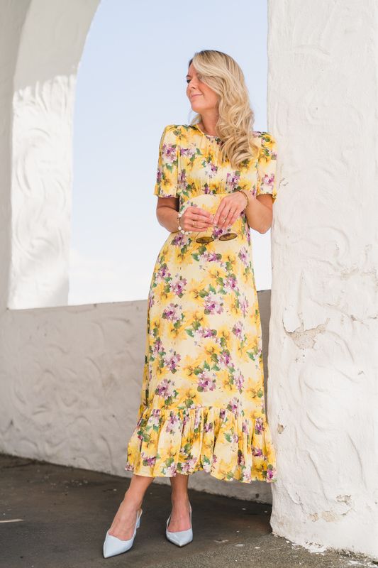 Satin Midi Dress Sunflower Haze 