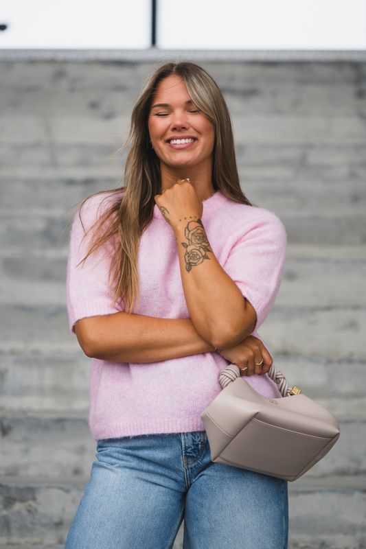 Enya SS Knit Pullover Pink Lady 