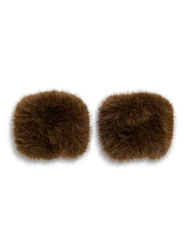 Miu Fake Fur Cuffs Brown 