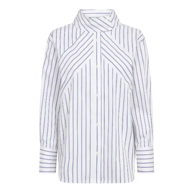 Hovedbilde Somo Stripe Funnel Neck Shirt White 