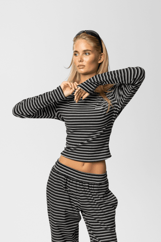 Palmer Soft Stripe Top Black/White 
