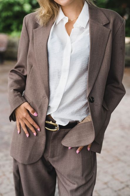 Hovedbilde Gaby Pinstripe Blazer Taupe 