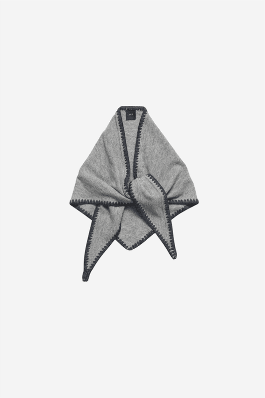 Mina Stitched Merino Scarf Light Grey Melange 