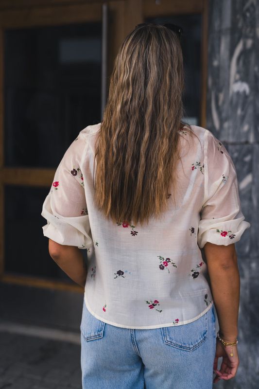 Faustina 3/4 Top AOP Sand Flower 