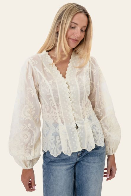 Hovedbilde Hazelic Shirt Vintage Off White Lace