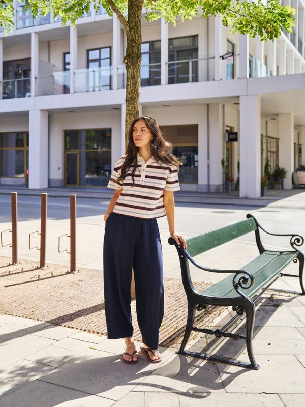 Eveline Pinstripe Pants Navy 