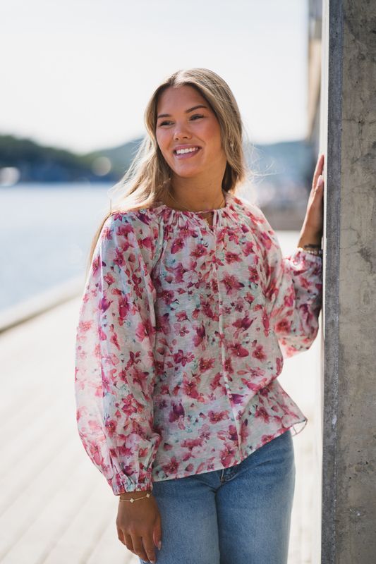 Tessa Print Blouse Turkis 