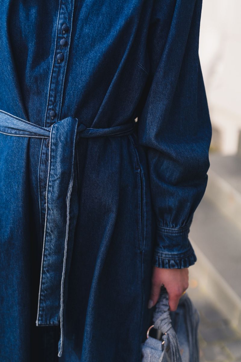 Frida Shirt Dress Mid Blue Wash 