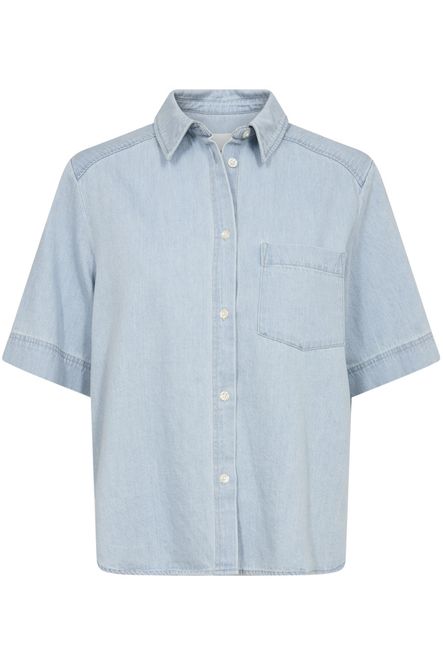 Hovedbilde Nicla Shirt Whiteish Blue Denim 
