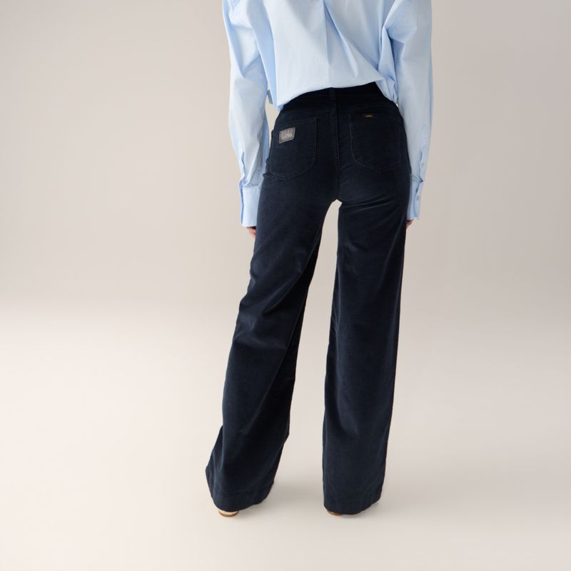 Palazzo Mistral Shiny Cord Navy 