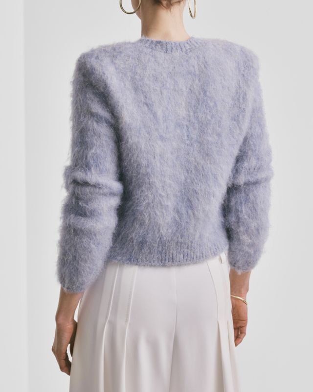 Hairy Knit Jacket Sky Blue 