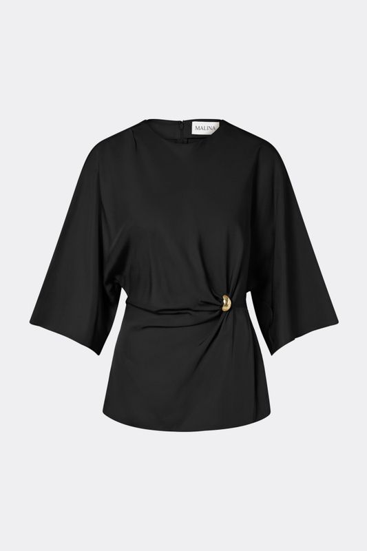 Zilla Brooch Detailed Blouse Black 