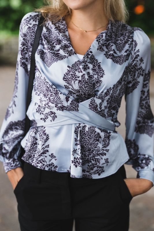 Rista Deco Drop Blouse Light Blue 