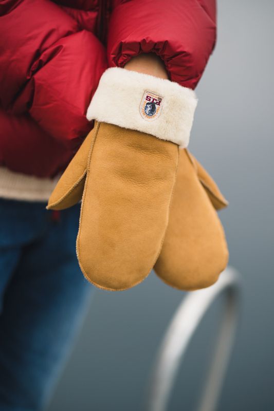 Shearling Mittens Camel